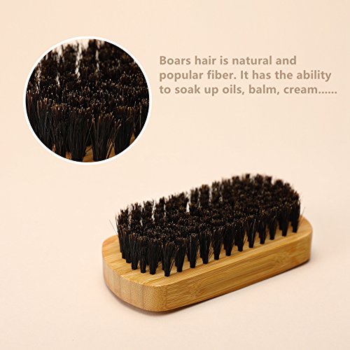 image for VEEYOO Beard Brush for Men Wild Boar Bristles Beards Mustache Brush wi