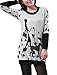 Allegra K Fall Winter Women Dog and Lady Pattern Tunic Knit Top