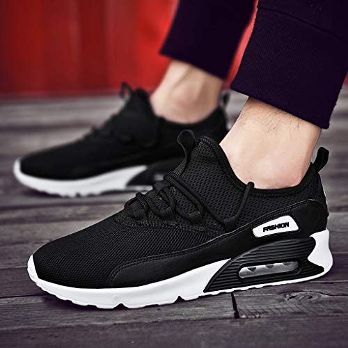 Emimarol Men Mesh Breathable Shoes Air Cushion Sneakers Lightweight Non-Slip Running Shoes Black - Thumbnail 4