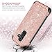 BENTOBEN Case for Galaxy J8 2018, 2 in 1 Slim Glitter Bling Sparkle Hybrid Hard PC Soft Rubber Heavy Duty Bumper Shockproof Full Body Protective Phone Cover for Samsung Galaxy J8 2018, Rose Gold