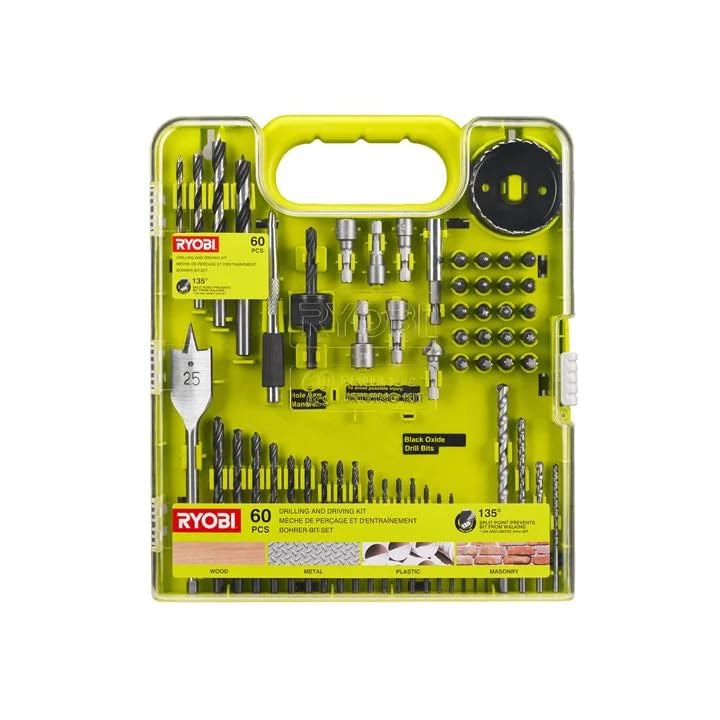 RYOBI RAKDD60 60-Piece Drilling and Screwing Kit