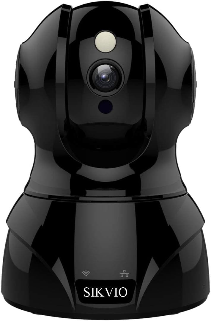 SIKVIO WiFi Home Security Surveillance IP Camera HD 1536P&1080P with Sound & Motion Detection Motion Tracker Two-Way Audio Night Vision Work with Alexa - Free Cloud, Black