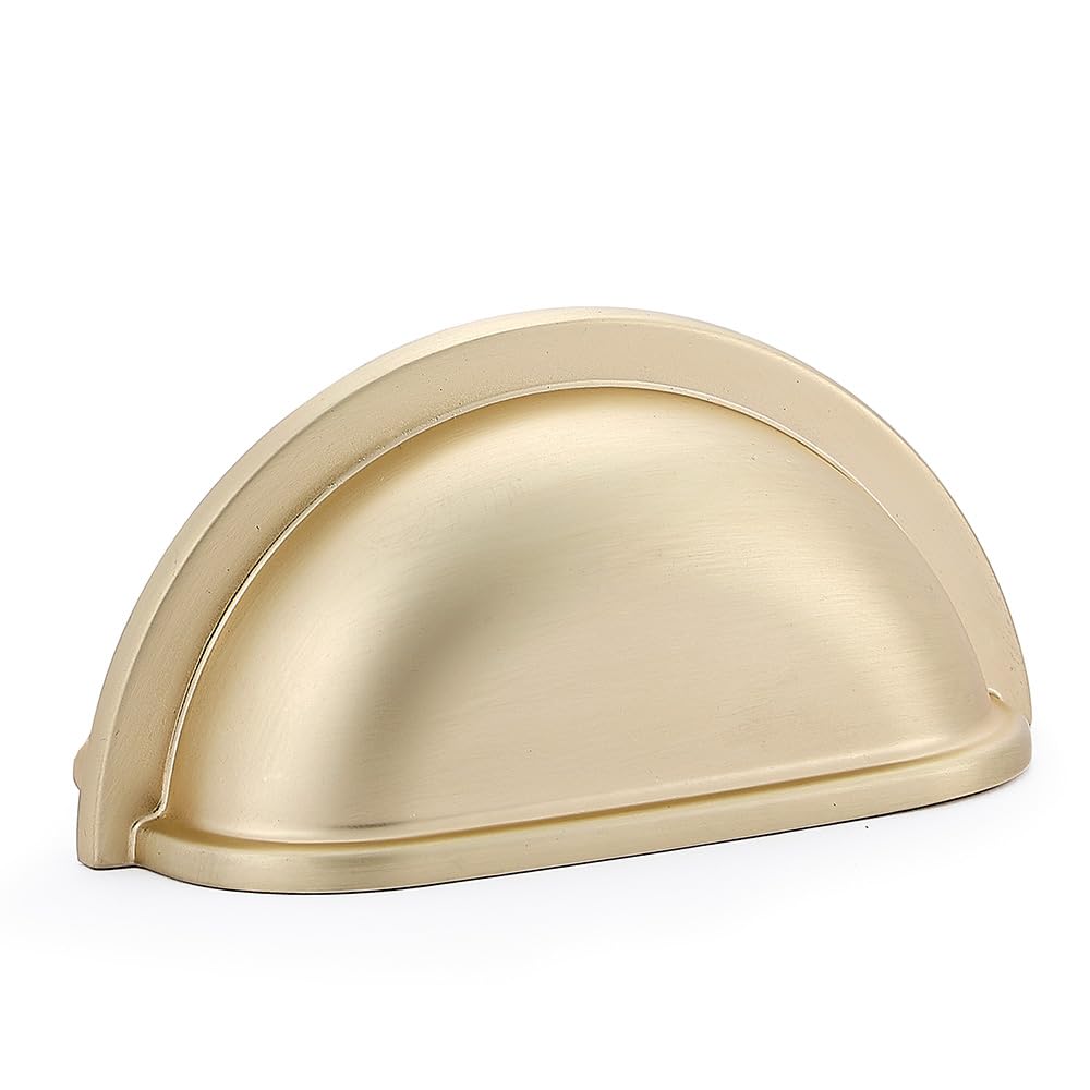 Photo 1 of HARPOON Bin Cup Drawer Handles Hardware Brushed Gold 10 Pack of Kitchen Cabinet Pulls, 3 Inch 76mm Brushed Gold