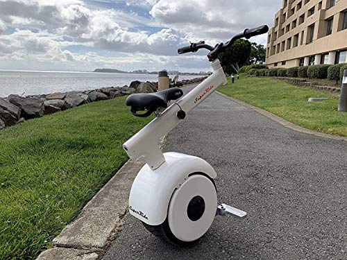 SUPERRIDE Self Balancing Electric Unicycle S800 - One Wheel Electric Scooter with Tubeless Street Tire, Tension Bar, Folding Foot Rests, 800W Hub Motor (White) - Thumbnail 4