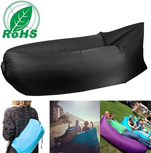 YONIS Black Waterproof Nylon Hammock Without Pump Inflatable Mattress Pool Beach