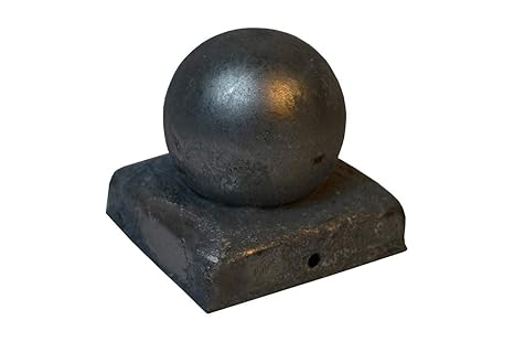 1 X Kugel Pfostenkappe 12X12 cm verzinkt 121X121 mm Kappe Pfostenabdeckung Abdeckung Pfosten Pfostenschutz Pyramidenabdeckung