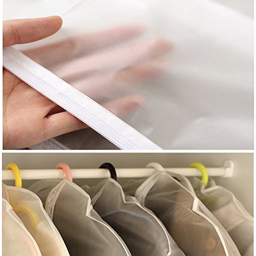 Bringsine Top Quality See-Through Travel Garment Suit Clothes Covers Bags clothes Organizer Dress Dustproof Storage Zipper Bags Protector 40 Inches Long, Pack of 5 (60x100CM)