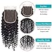 Brazilian Virgin Curly Bundles with Closure Wet and Wavy Human Hair Weave Bundles 8A 100% Unprocessed Kinky Curly Bundles with 4x4 Lace Closure Natural Color(10 10 10 10+10 Free Part,50g/Bundle) …
