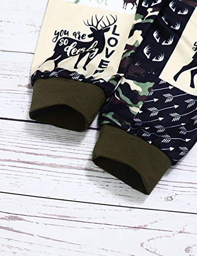 Newborn Baby Boy Girl Clothes Hunting Season Letter Print Romper+ Long Pants +Hat+Headband Outfits Set - Thumbnail 6