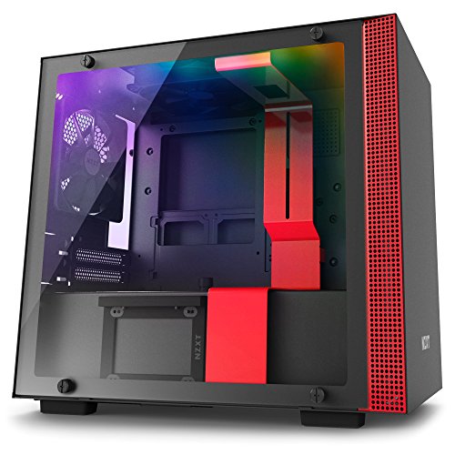 NZXT H200i - Mini-ITX PC Gaming Case - RGB Lighting and Fan Control - CAM-Powered Smart Device - Enhanced Cable Management System - Water-Cooling Ready - Black/Red - 2018 Model