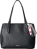 Nine West Women's Deanna Satchel with Scarf Black/Grey Multi One Size