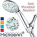 AquaDance Antimicrobial – Anti-Clog High-Pressure 6-Setting Hand Shower with Microban Nozzle Protection from Growth of Mold, Mildew & Bacteria for Stronger Shower! 3 Jet Color Choices – 4
