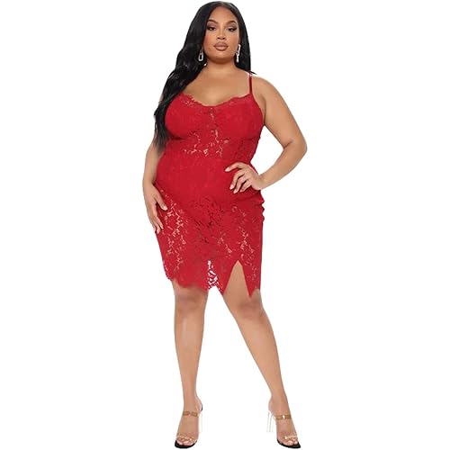 Salimdy Women Sexy Floral Lace Mesh Sheer Hollow Out Deep V Neck Spaghetti Strap Bodycon Pencil Mermaid Midi Dress