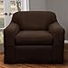 Maytex Reeves Stretch 2 Piece Arm Chair Furniture Cover Slipcover, Chocolate Brown