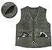 Eidlvais Men's Multi-Pockets Vest for Outdoors Travels Sports Green Size L