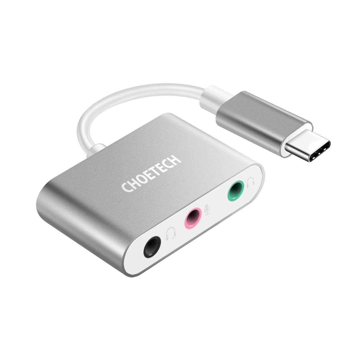 Choetech Usb C Audio Adapter External Stereo Sound Card Adapter With 35mm Headphone Jack Headset Jack And Microphone Jack Compatible With Windows