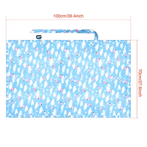 Kyapoo Nursing Breastfeeding Cover Lightweight Breathable 100% Cotton Nursing Apron for Breastfeeding Rigid Neckline Full Coverage and Adjustable Strap Blue