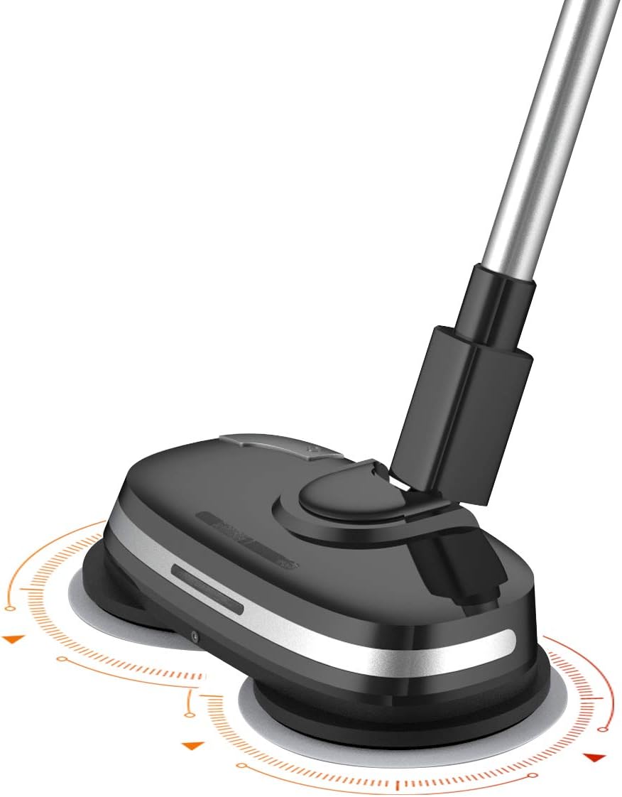 VANiGO Cordless Electric Spin Mop and Waxer, Featuring 250rpm Dual Rotary Heads, One Press Spray, 300ml Water Tank, 40min Working Time for Wood Floors, Laminate, Tiles, Marble