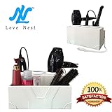 Love Nest Hair Dryer Holder, Hair Dryer Organizer Rack Stand,White Personal Snake PU Leather Ceramic Countertop Hair Styling Storage Chest Station Bathroom Washroom Accessories Storage Organizer Set