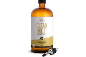 LevelUp Clean MCT Oil - 100% Caprylic C8 for Energy, Focus, Weight Management, Gut Health, Brain Superfuel - Keto Supplement for Ketogenic Coffee and Ketones - Non-GMO (16 oz Glass Bottle)