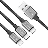 AnyLink max Xi-68-Cable USB Type C Cable, Assorted Lengths, Nylon Braided for Samsung Galaxy S8, Nexus 6P 5X, Google Pixel, Lg G5 G6, HTC 10 and More, 3 Piece