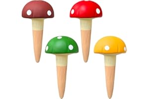 DLOCVN Terracotta Watering Stakes Mushroom Design 4-Pack - Eco-Friendly Indoor/Outdoor Automatic Plant Hydration System, Delightful Slow Release Watering for Time-Saving Care(Mushroom Design-1)