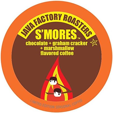 Java Factory Coffee Pods Chocolate, Graham Cracker and Marshmallow Flavored Coffee for Keurig K-Cup Brewers, S'mores, 24 Count