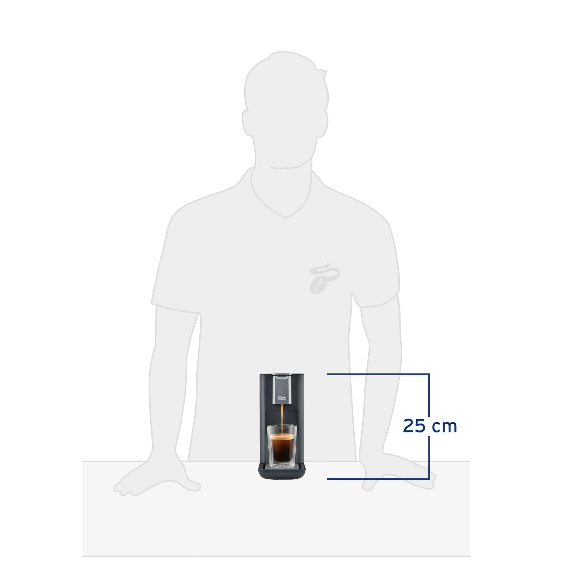 Tchibo Qbo ESSENTIAL Premium Kapselmaschine inkl. 16 recyclebare Qbo Kapseln für Espresso, Caffè und Caffè Grande, kompaktes, innovatives Design, Dark Berry 4