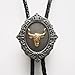 Golden Long Horn Bull Western Bolo Tie