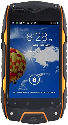 LandRum Z6 Cellphone IP68 MTK6572 Android 4.2 GPS AGPS 4.0 Inch Screen Shockproof Waterproof 3G Smart Phone (Black with Yellow)