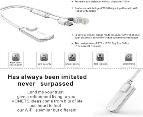 Mini Wireless Wi-Fi Bridge - Vonets VAP11N, White - Image 3