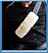 ANDALUS Seat Belt Covers for Adults and Kids, Authentic Sheepskin Merino Wool, Pearl