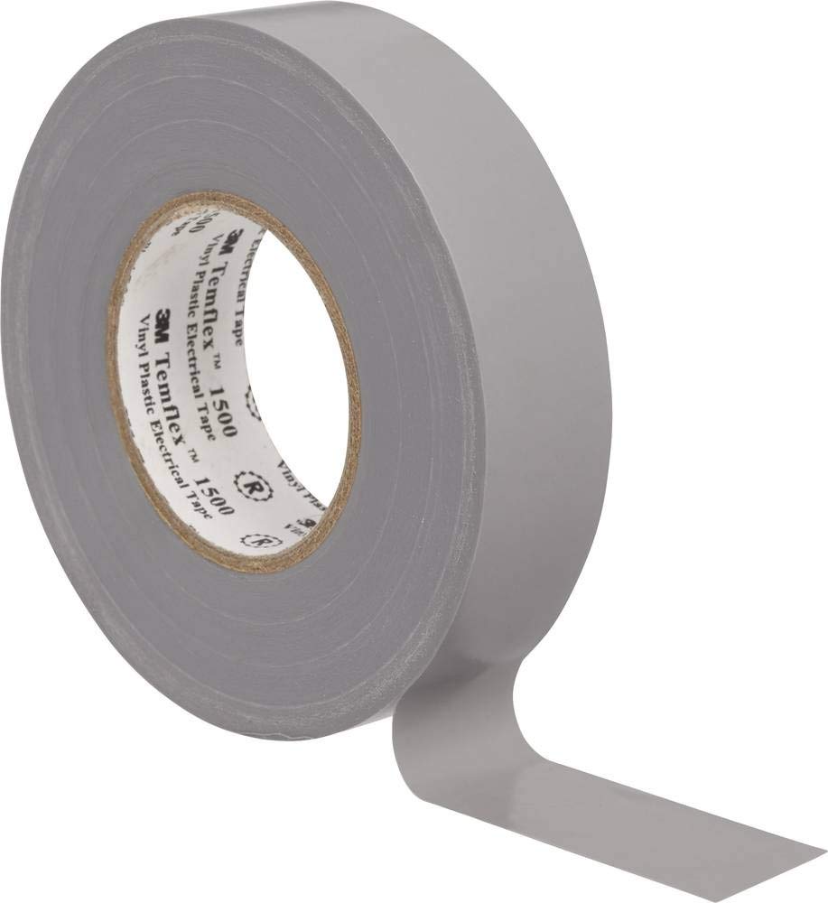 3 M TGRA1925 Temflex 1500 Vinyl Electrical Insulation Tape 19 mm x 25 m A , 0.15 mm, GREY