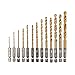 Senzeal 13PCS High Speed Steel Hex Shank Twist Drill Bits Sets