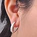Bamos White Opal Hoop Earrings Inlaid with Cubic Zirconia for Girls and Women