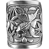 Cute Little Fish Ring for Women Men Lucky Koi Oxidized Vintage Statement Knuckle Middle Finger Wrap Open Bands Promise Rings Retro Comfort Fit Unique Good Luck Jewelry