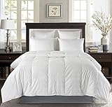 Millihome® DownluxeTM Luxury European White Down Comforter,baffle box，600 Thread Count 650 Fill Power Duvet Insert，Twin/Twin XL Size, White