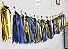 SUNBEAUTY 20PCS Handmade Tissue Paper Tassel Garland Table Fringe Bunting DIY Garland Pom For Baby Shower Wedding Birthday (Navy Blue,Gold)