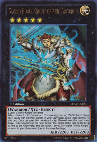 Yu-Gi-Oh! - Sacred Noble Knight of King Artorigus (SHSP-EN087) - Shadow Specters - 1st Edition - Ultra Rare
