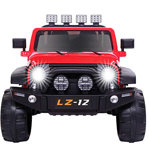 VALUE BOX Safety 12V Battery Electric Remote Control Car, Kids Toddler Ride On Cars Motorized Vehicles Toy Car, Wheels Suspension, Seat Belts, LED Lights and Realistic Horns (Red) - Thumbnail 5