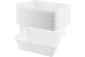 KOHAND 15 Pack 11 × 8 inch Plastic Art Tray Bulk, White Craft Trays, Activity Organizer Serving Tray for Home, School, DIY Projects, Painting