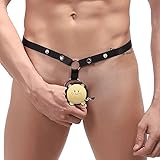 SELORY Men's G-string Thong Lingerie Crotchless Panties Leather O-Ring T-back