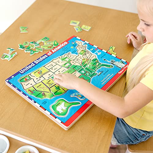 Melissa & Doug USA Map Sound Puzzle Wooden Puzzle With Sound Effects