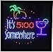 19x19 Large It's 5:00 Somewhere Motion LED Sign by WI