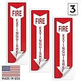 (3 Pack) Fire Extinguisher Sign, Fire Extinguisher Stickers, 4x12 Inches, 4 Mil Vinyl Self Adhesive Durable Decal Stickers, Long Lasting, Weatherproof and UV Protected, Made in USA by SIGO SIGNS