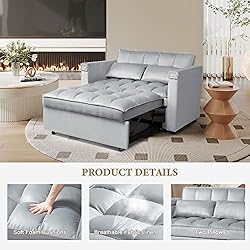 Convertible Sofa Bed, 3-in-1 Multi-Functional