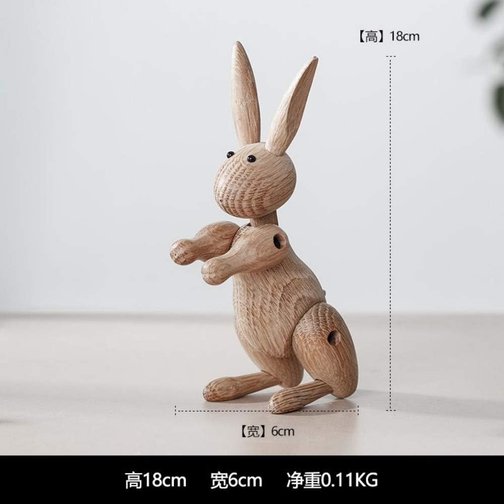 Statues Figurines Sculptures,Cute Rabbit Wooden Small Animal Ornaments Sculpture Decoration,Office,Bookshelf,Living Room, Bedroom,Modern Home Decoration Collectible Arts Crafts Slulptures