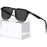 CARFIA Acetate Classic Square Polarized Sunglasses for Men Women UV400 Lenses Hand-crafted Frame Retro Outdoor Sun Glasses