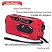 Tiemahun Solar/Hand Cranked Emergency Dynamo Powered AM/FM/NOAA Radio LED Flashlight Lantern 2000mAh Power Bank with Earphone Jack & Battery Power Indicator (Red)
