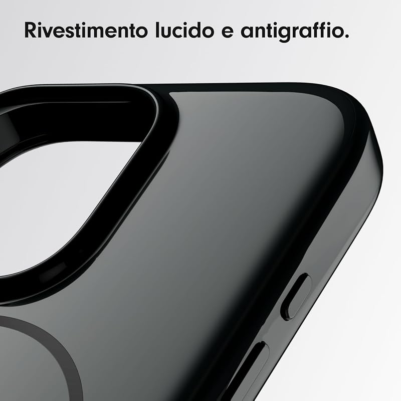 Custodia per iPhone 16 Pro – Custodia protettiva MagSafe, resistente ai graffi, sottile, fodera in microfibra – Nero notte